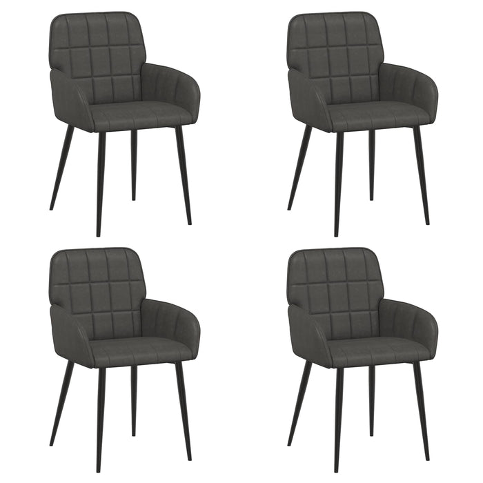 Scaune de dining 4 pcs Piele artificială Negru 57 x 50 x 85 cm WALTI