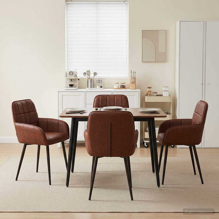 Scaune de dining 4 pcs Piele artificială Maro Lucios WALTI