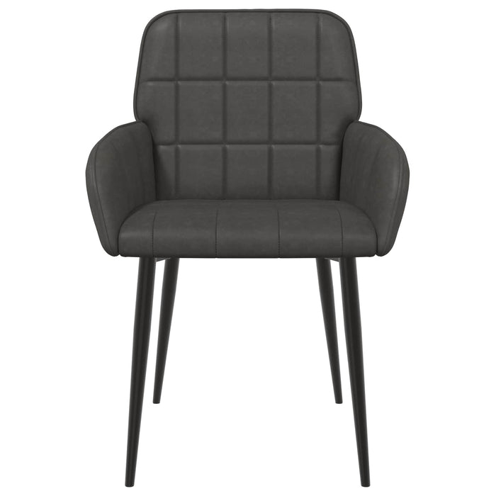 Scaune de dining 6 pcs Piele artificială Negru 57 x 50 x 85 cm WALTI