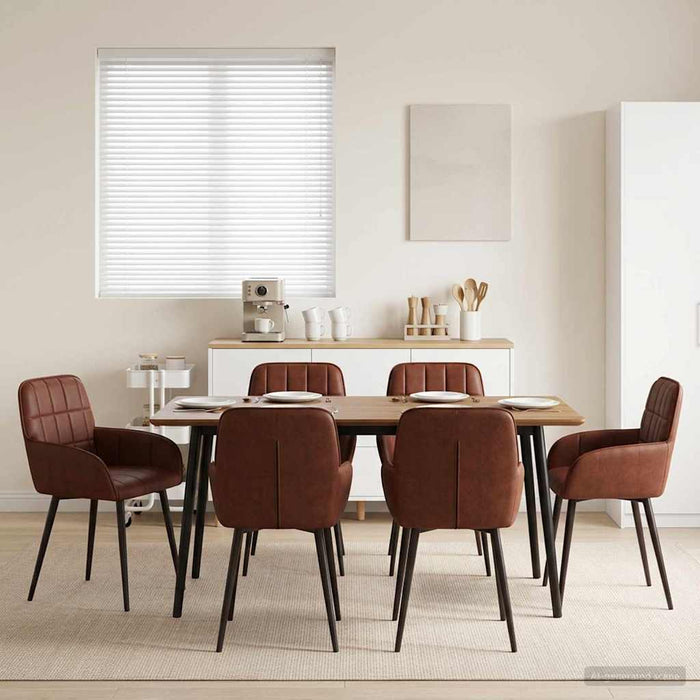 Scaune de dining 6 pcs Piele artificială Maro Lucios WALTI