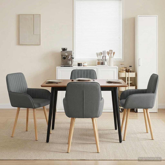 Scaune de dining 4 pcs Țesătură Gri închis 56,5 x 50 x 87,5 cm WALTI