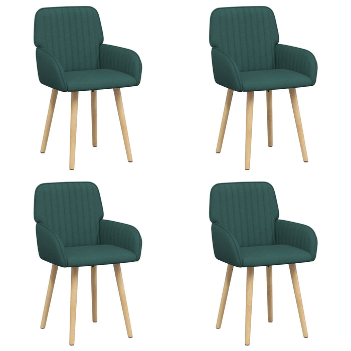Scaune de dining 4 pcs Țesătură Verde închis WALTI