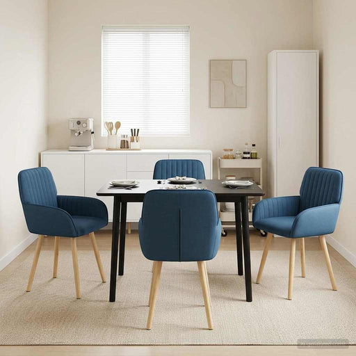 Scaune de dining 4 pcs Țesătură albastru 56,5 x 50 x 87,5 cm - WALTI WALTI