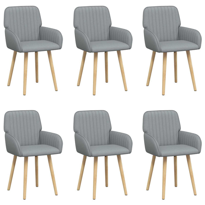 Scaune de dining 6 pcs Țesătură Gri deschis 56,5 x 50 x 87,5 cm WALTI