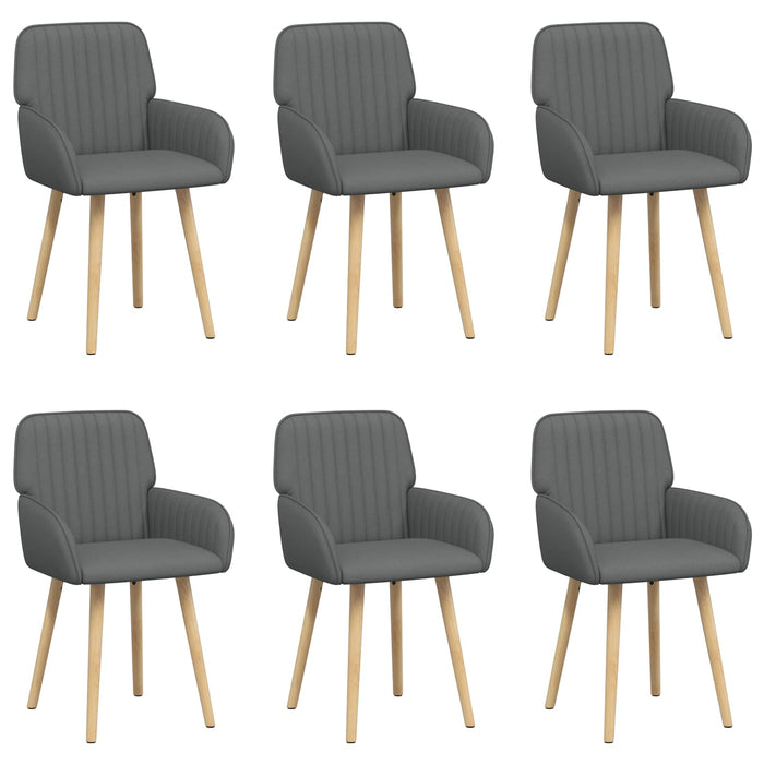 Scaune de dining 6 pcs Țesătură Gri închis 56,5 x 50 x 87,5 cm WALTI