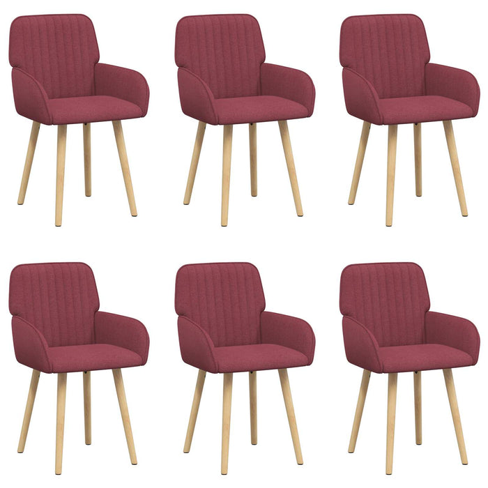 Scaune de dining 6 pcs Țesătură Roșu Vin 56,5 x 50 x 87,5 cm WALTI