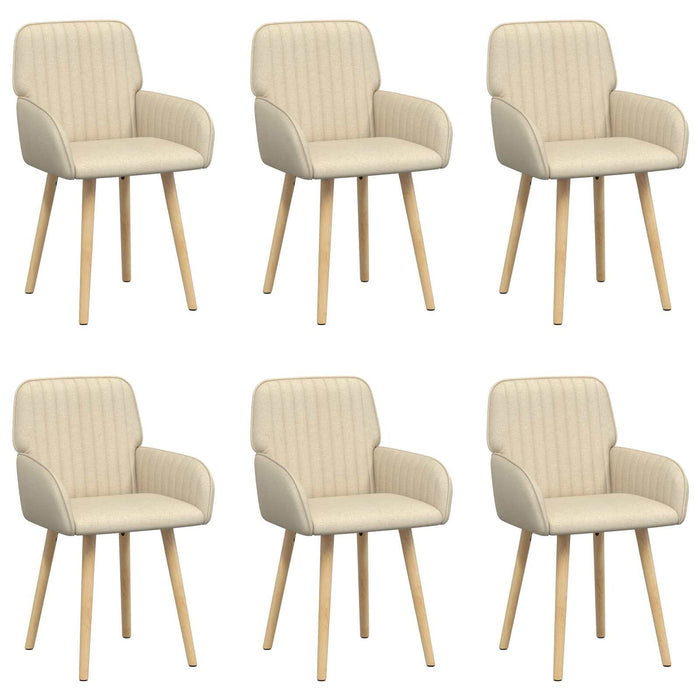 Scaune de dining 6 pcs Țesătură Crem 56,5 x 50 x 87,5 cm WALTI