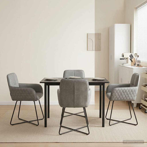 Scaune de dining 4 pcs Catifea Gri deschis 59 x 56,5 x 86 cm - WALTI WALTI