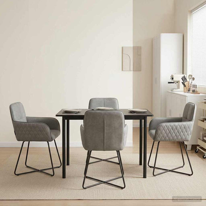 Scaune de dining 4 pcs Catifea Gri deschis 59 x 56,5 x 86 cm WALTI