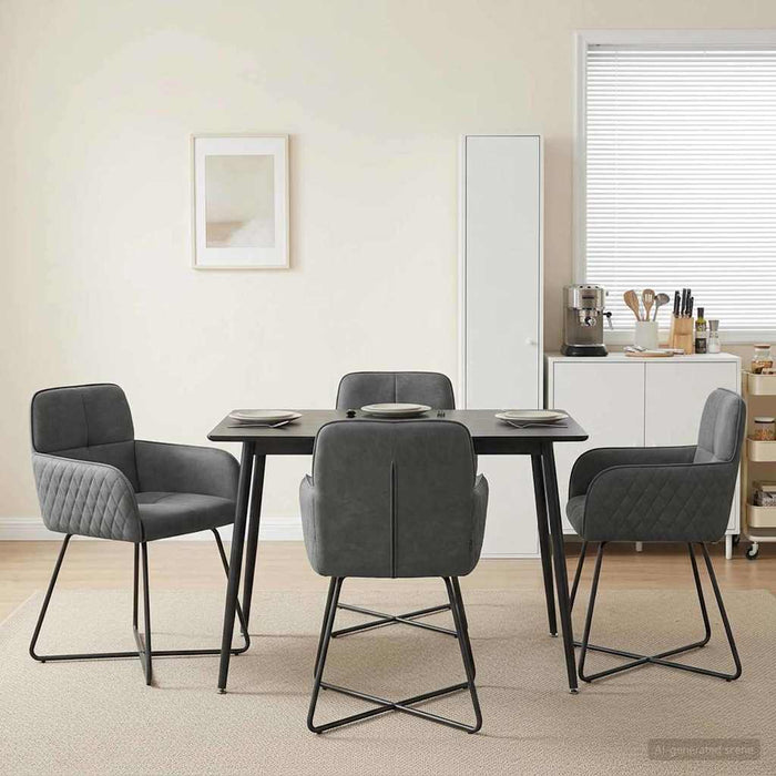 Scaune de dining 4 pcs Catifea Gri închis 59 x 56,5 x 86 cm WALTI