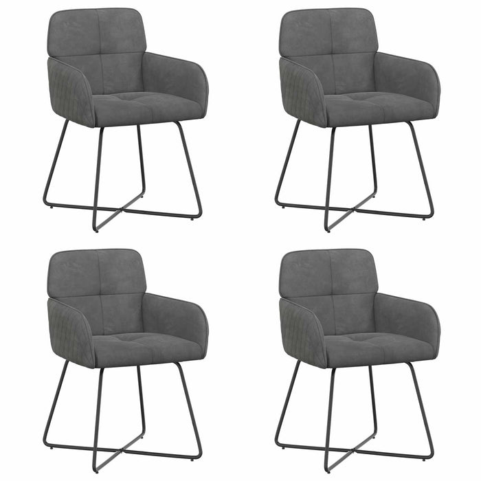 Scaune de dining 4 pcs Catifea Gri închis 59 x 56,5 x 86 cm WALTI