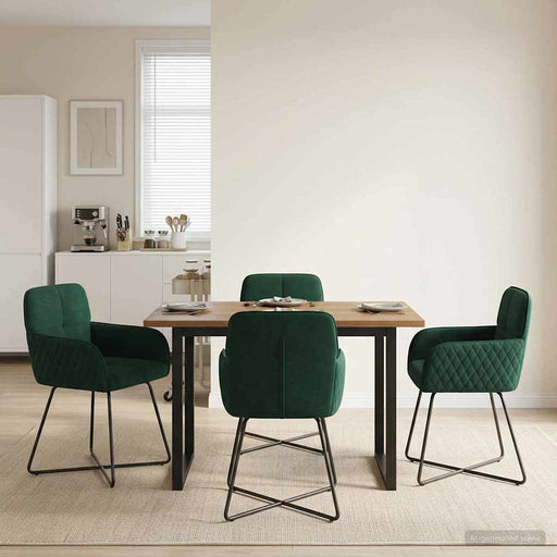 Scaune de dining 4 pcs Catifea Verde închis 59 x 56,5 x 86 cm - WALTI WALTI