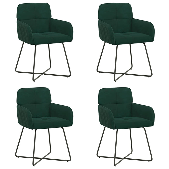 Scaune de dining 4 pcs Catifea Verde închis 59 x 56,5 x 86 cm WALTI