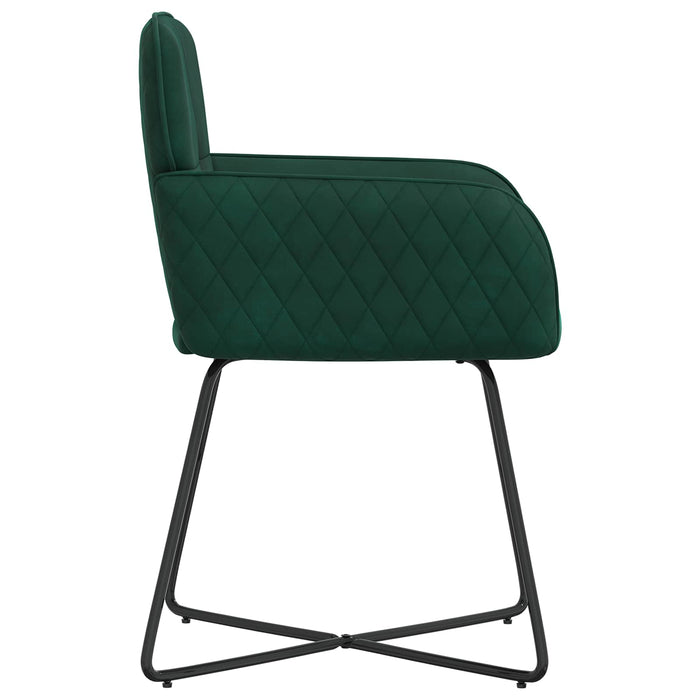 Scaune de dining 4 pcs Catifea Verde închis 59 x 56,5 x 86 cm WALTI