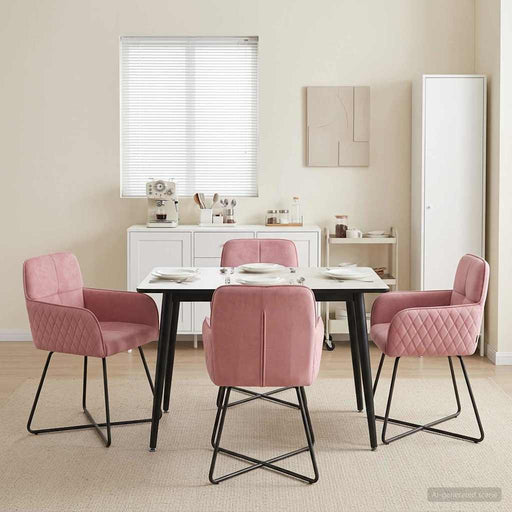 Scaune de dining 4 pcs Catifea Roz 59 x 56,5 x 86 cm - WALTI WALTI