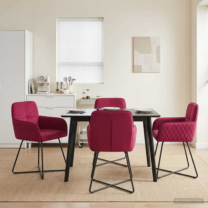Scaune de dining 4 pcs Catifea Roșu Vin 59 x 56,5 x 86 cm WALTI