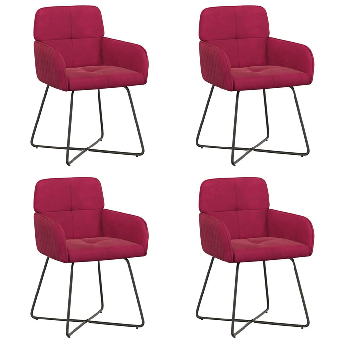 Scaune de dining 4 pcs Catifea Roșu Vin 59 x 56,5 x 86 cm WALTI