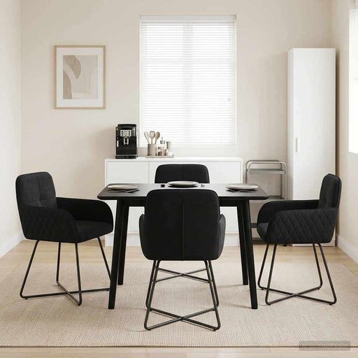 Scaune de dining 4 pcs Catifea Negru 59 x 56,5 x 86 cm - WALTI WALTI