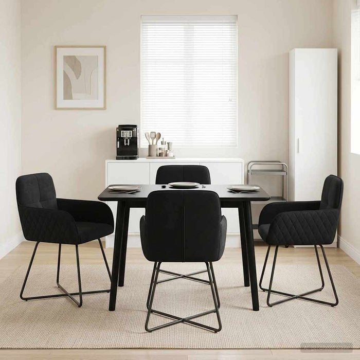 Scaune de dining 4 pcs Catifea Negru 59 x 56,5 x 86 cm WALTI