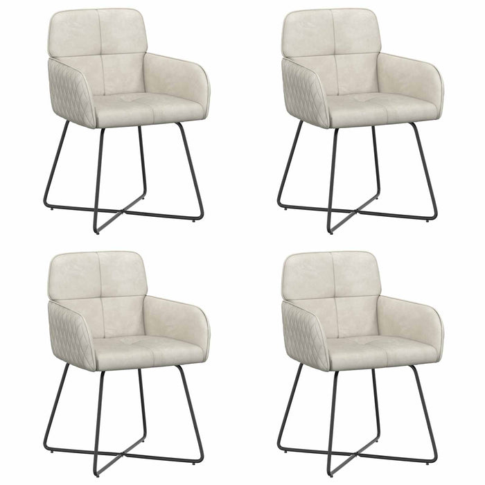 Scaune de dining 4 pcs Catifea Crem 59 x 56,5 x 86 cm WALTI