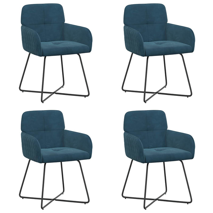 Scaune de dining 4 pcs Catifea albastru 59 x 56,5 x 86 cm WALTI