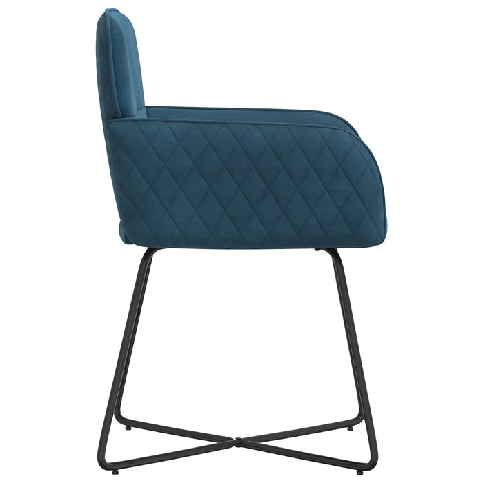 Scaune de dining 4 pcs Catifea albastru 59 x 56,5 x 86 cm WALTI