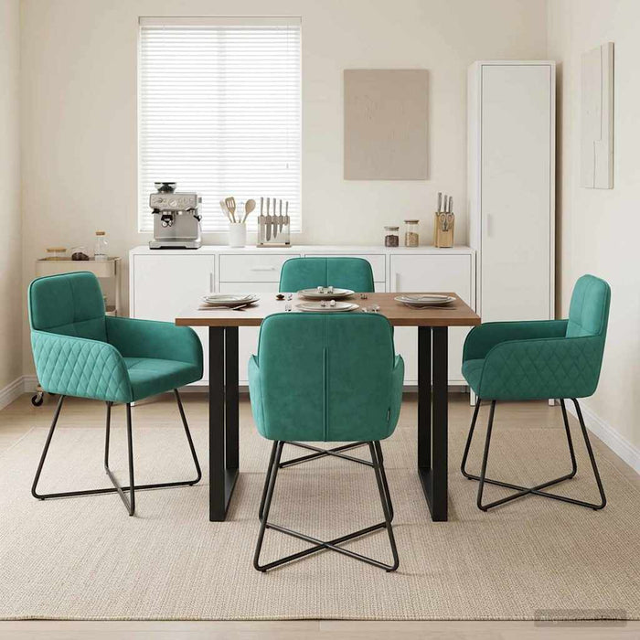 Scaune de dining 4 pcs Catifea Turcoaz 59 x 56,5 x 86 cm WALTI