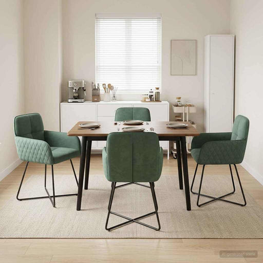 Scaune de dining 4 pcs Catifea Verde Mării 59 x 56,5 x 86 cm - WALTI WALTI