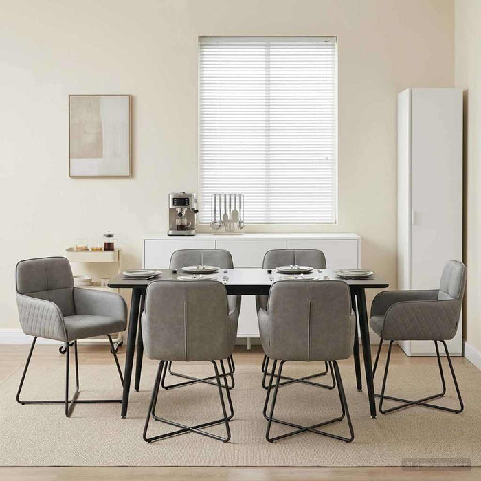 Scaune de dining 6 pcs Catifea Gri deschis 59 x 56,5 x 86 cm WALTI
