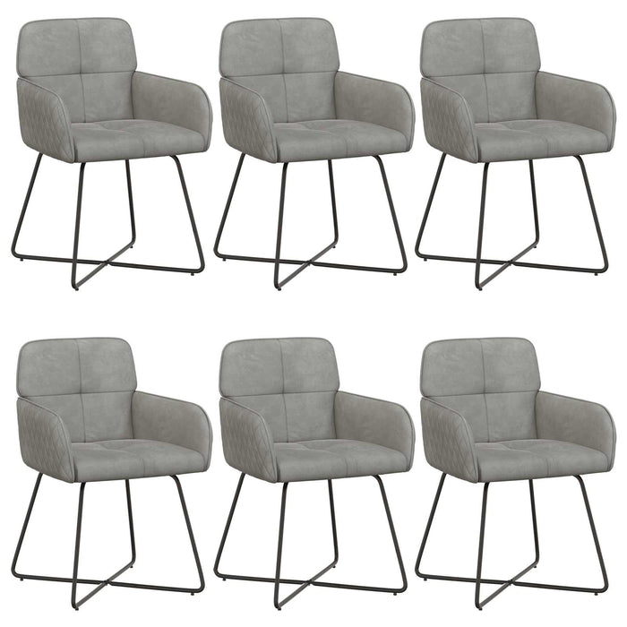 Scaune de dining 6 pcs Catifea Gri deschis 59 x 56,5 x 86 cm WALTI