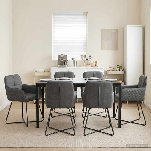 Scaune de dining 6 pcs Catifea Gri închis 59 x 56,5 x 86 cm - WALTI WALTI