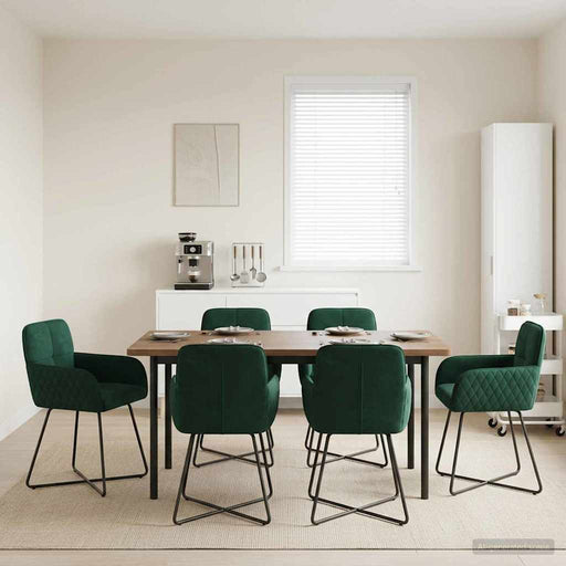 Scaune de dining 6 pcs Catifea Verde închis 59 x 56,5 x 86 cm - WALTI WALTI