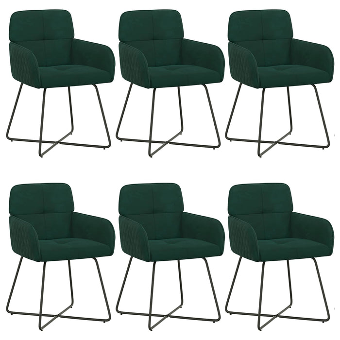 Scaune de dining 6 pcs Catifea Verde închis 59 x 56,5 x 86 cm WALTI