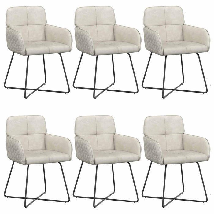 Scaune de dining 6 pcs Catifea Crem 59 x 56,5 x 86 cm WALTI