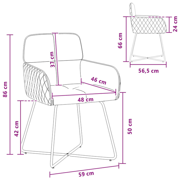 Scaune de dining 6 pcs Catifea Turcoaz 59 x 56,5 x 86 cm WALTI