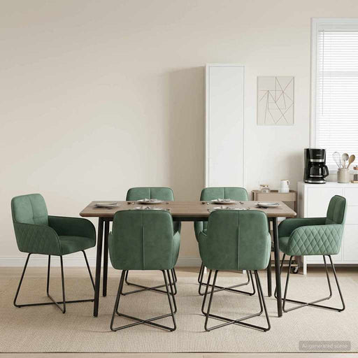 Scaune de dining 6 pcs Catifea Verde Mării 59 x 56,5 x 86 cm - WALTI WALTI