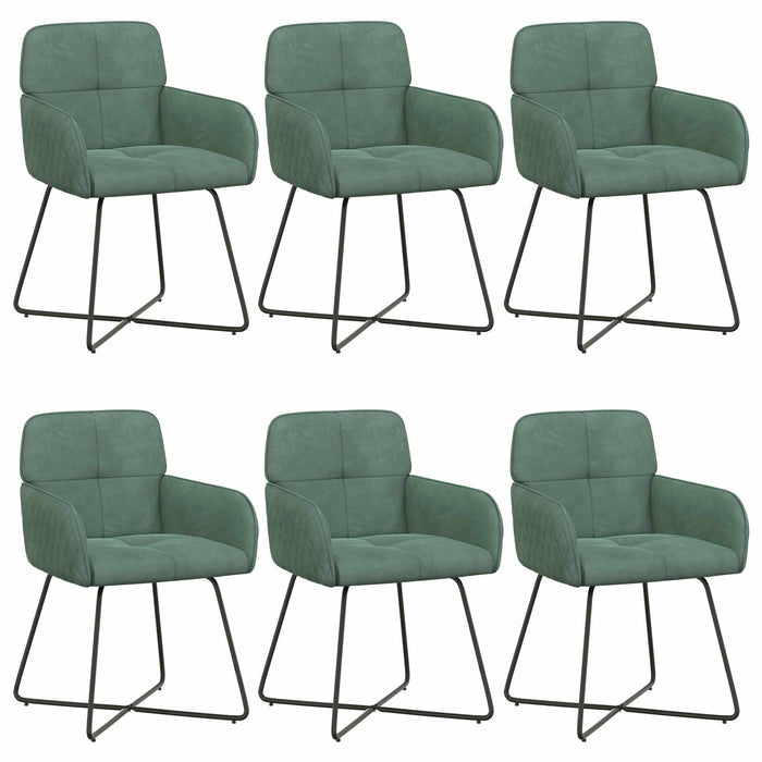 Scaune de dining 6 pcs Catifea Verde Mării 59 x 56,5 x 86 cm WALTI