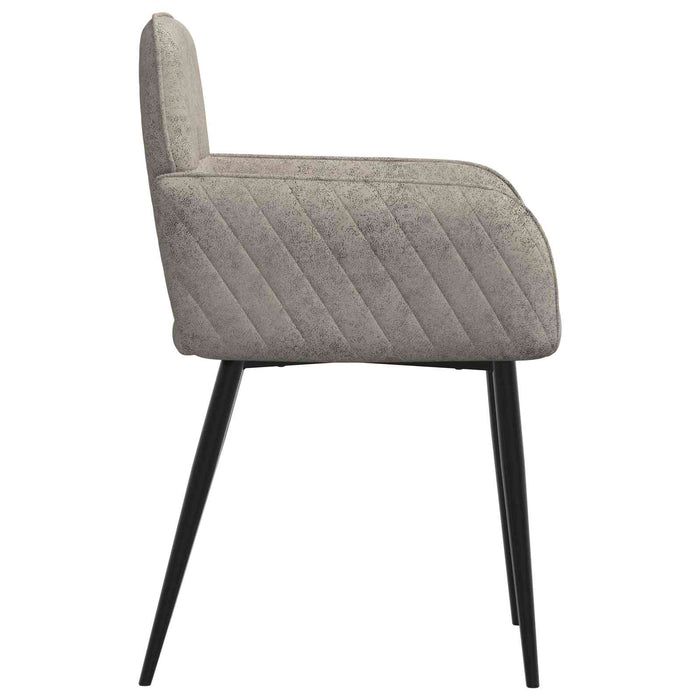 Scaune de dining 4 pcs Piele Suedată Sintetică Gri deschis WALTI