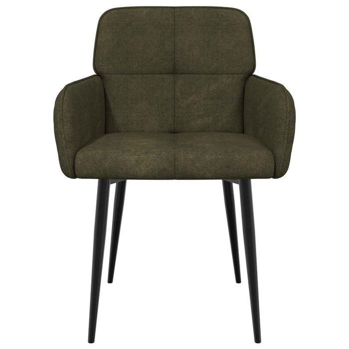 Scaune de dining 4 pcs Piele Suedată Sintetică Verde Army WALTI