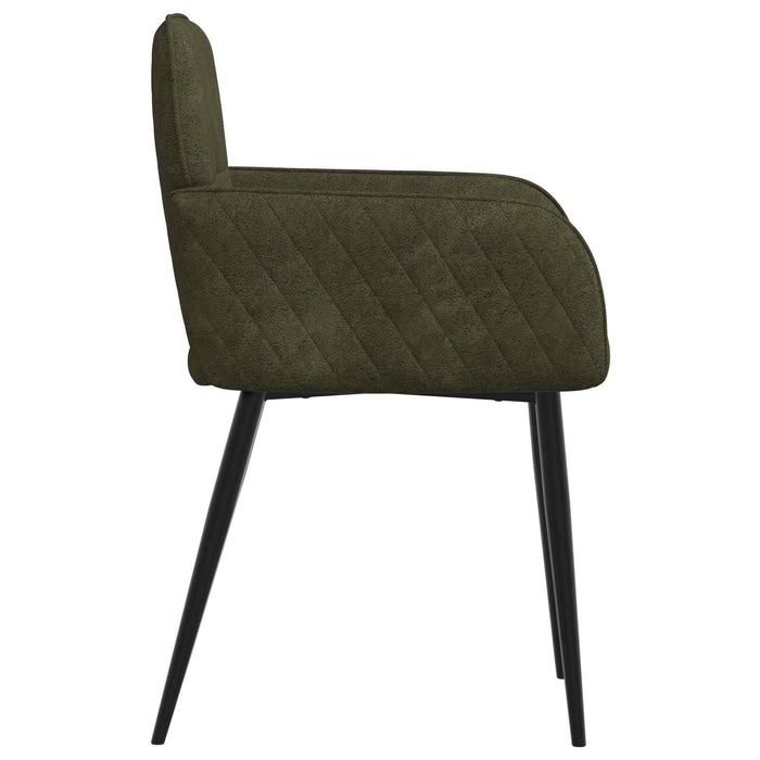 Scaune de dining 4 pcs Piele Suedată Sintetică Verde Army WALTI