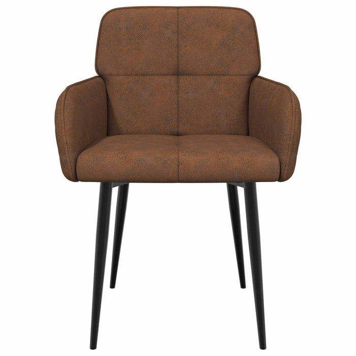 Scaune de dining 6 pcs Piele Suedată Sintetică Maro WALTI