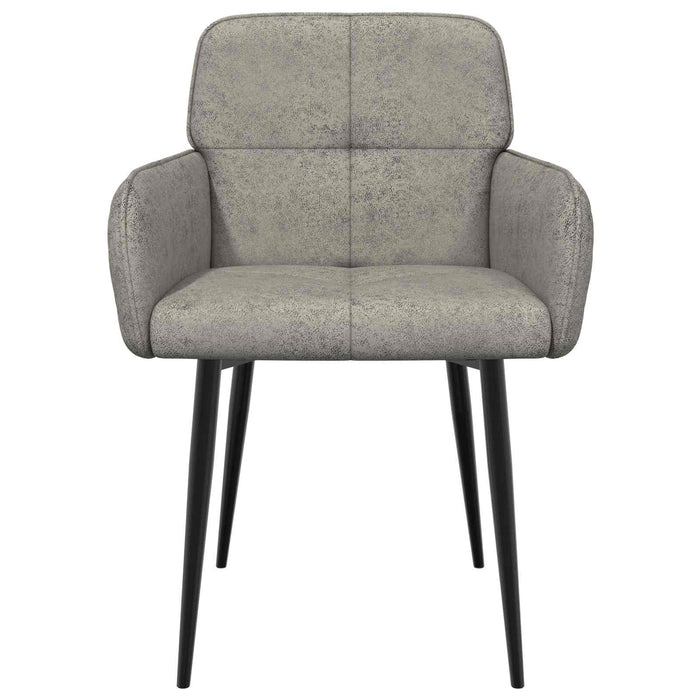 Scaune de dining 6 pcs Piele Suedată Sintetică Gri deschis WALTI