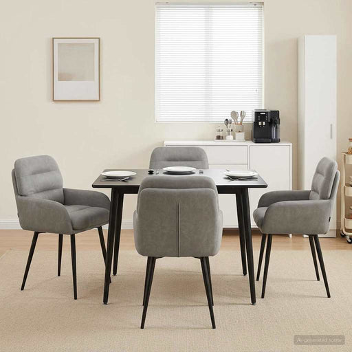 Scaune de dining 4 pcs Catifea Gri deschis 59 x 59,5 x 90 cm - WALTI WALTI
