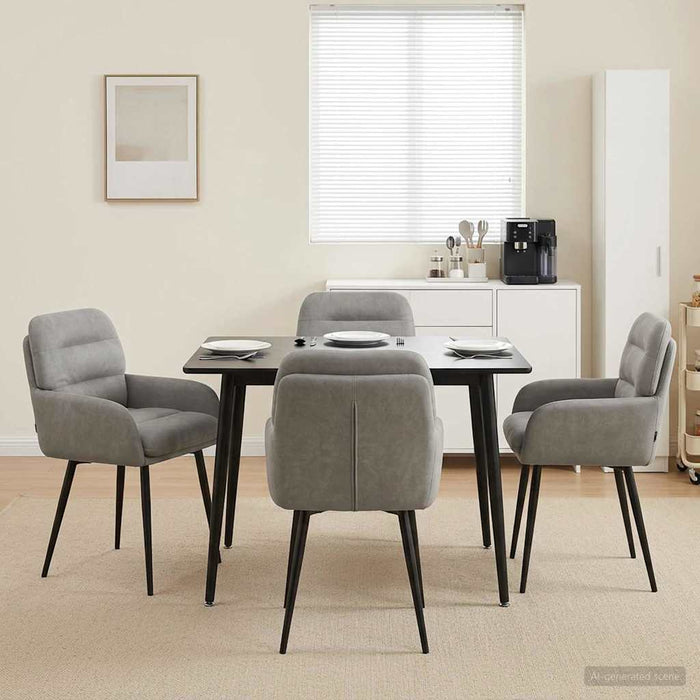 Scaune de dining 4 pcs Catifea Gri deschis 59 x 59,5 x 90 cm WALTI