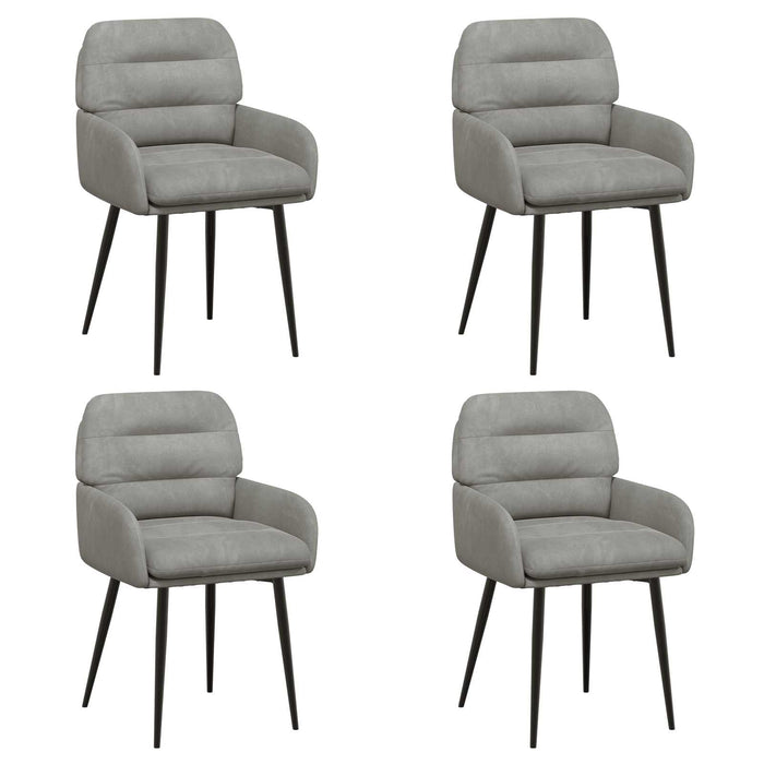 Scaune de dining 4 pcs Catifea Gri deschis 59 x 59,5 x 90 cm WALTI