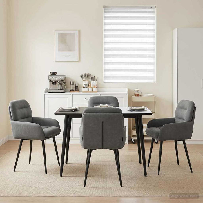 Scaune de dining 4 pcs Catifea Gri închis 59 x 59,5 x 90 cm WALTI