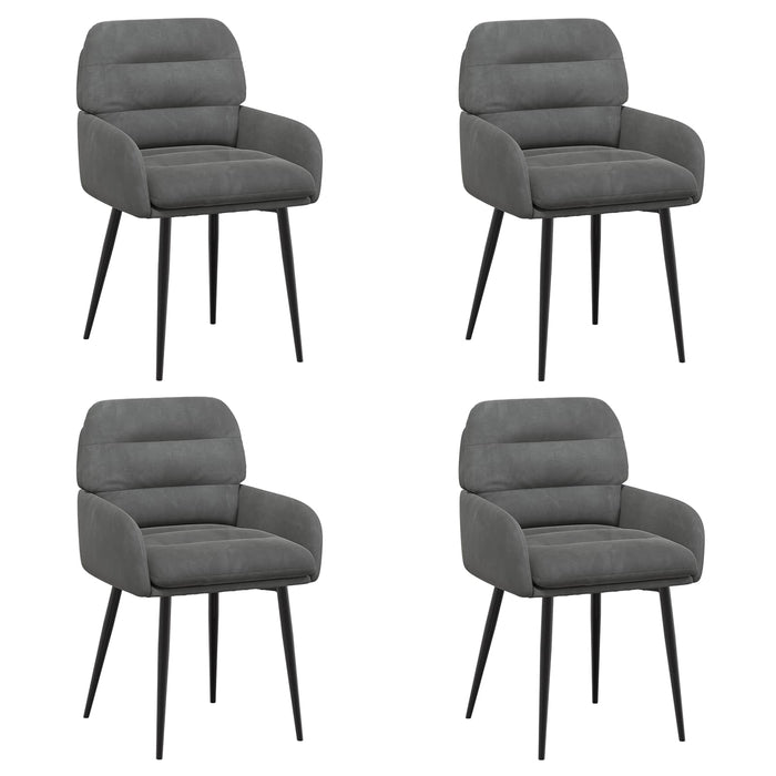 Scaune de dining 4 pcs Catifea Gri închis 59 x 59,5 x 90 cm WALTI