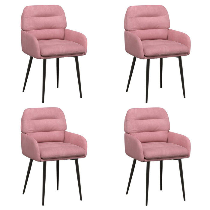 Scaune de dining 4 pcs Catifea Roz 59 x 59,5 x 90 cm WALTI