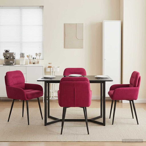 Scaune de dining 4 pcs Catifea Roșu Vin 59 x 59,5 x 90 cm - WALTI WALTI