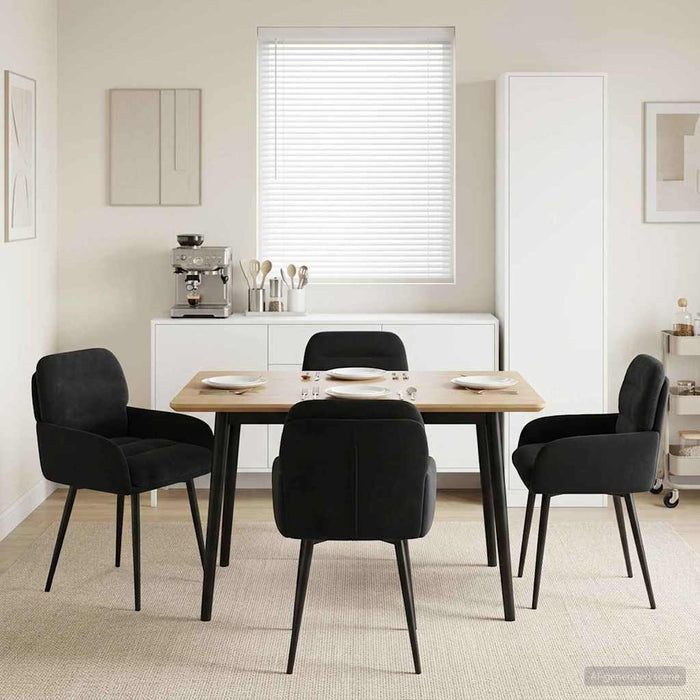 Scaune de dining 4 pcs Catifea Negru 59 x 59,5 x 90 cm WALTI